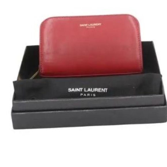 Saint Laurent Leather Compact Zip Coin Purse - Picture 2 of 3